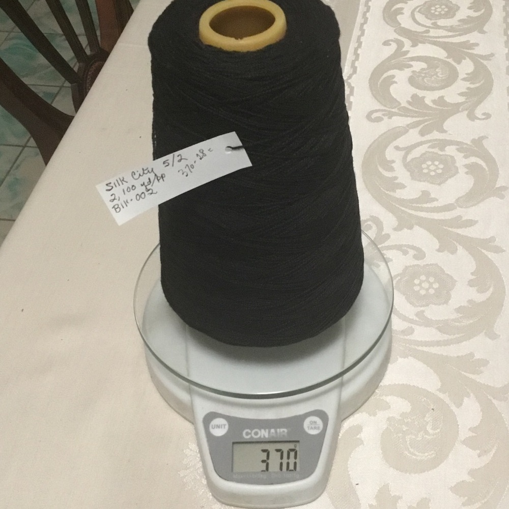 Silk City Fibers 5/2 Mercerized and Gassed Pearl Cotton Yarn, Black